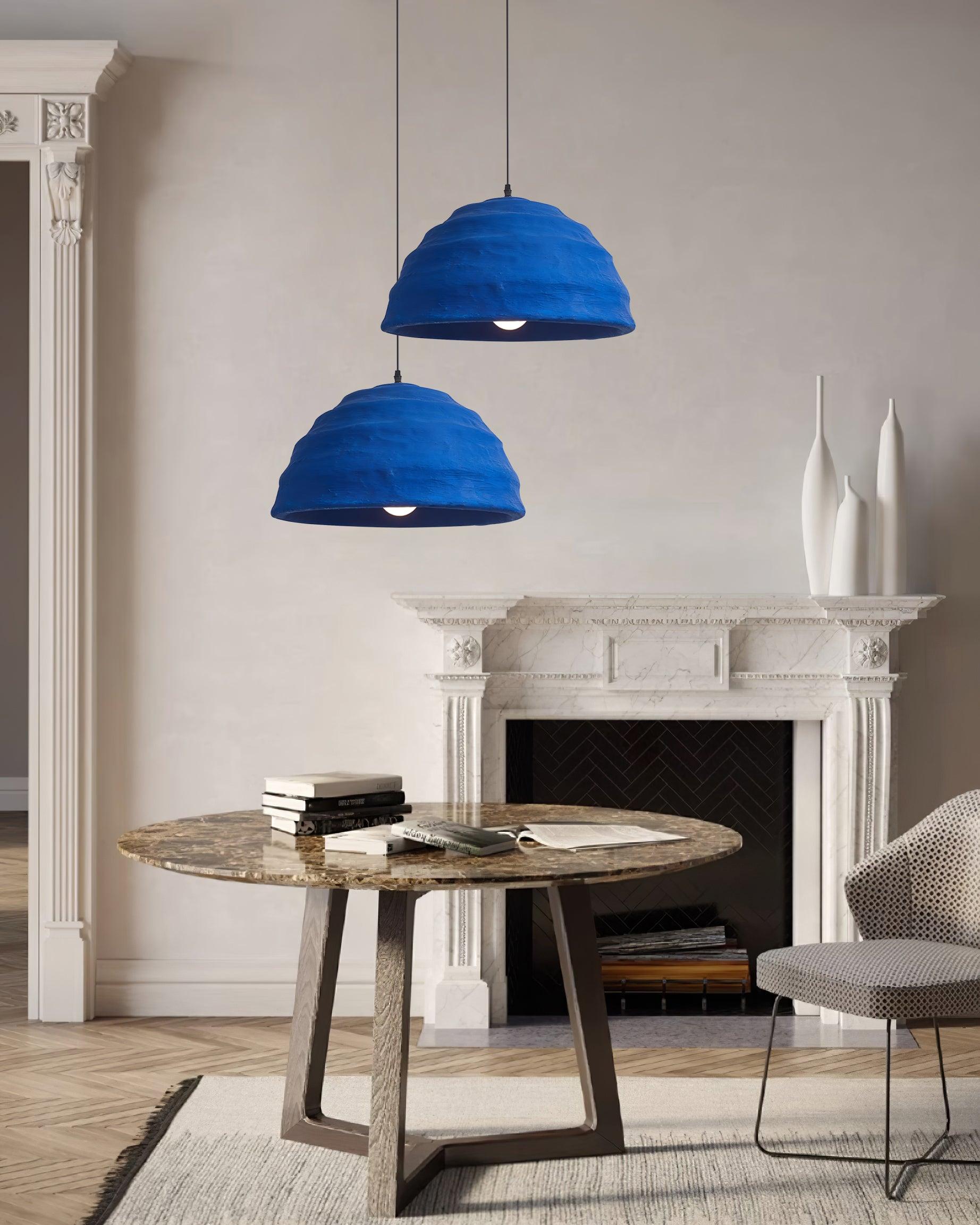 Pendant Lamp Dome Shade Blue Industrial - Letslighting