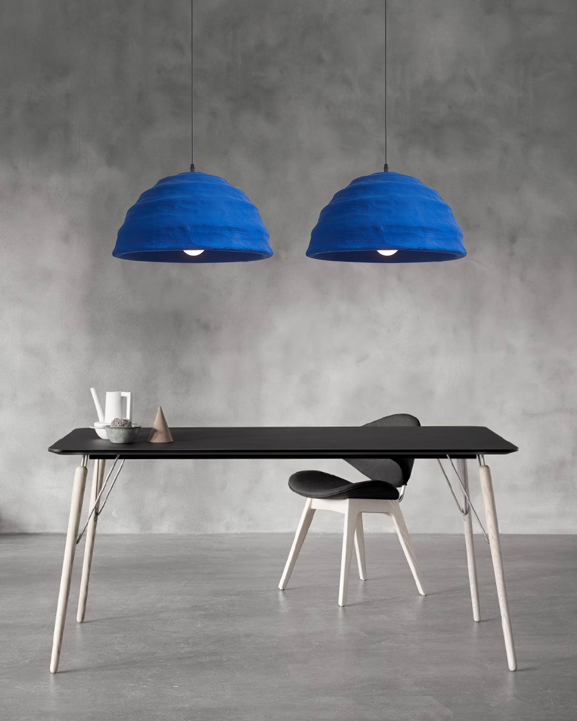 Pendant Lamp Dome Shade Blue Industrial - Letslighting