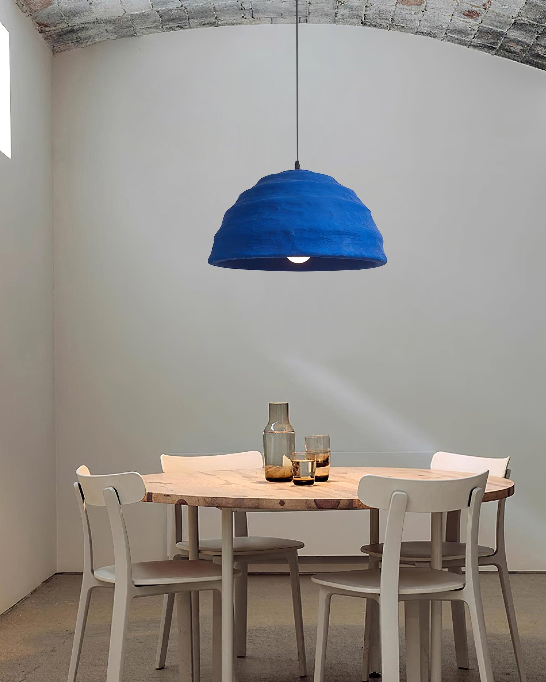 Pendant Lamp Dome Shade Blue Industrial - Letslighting