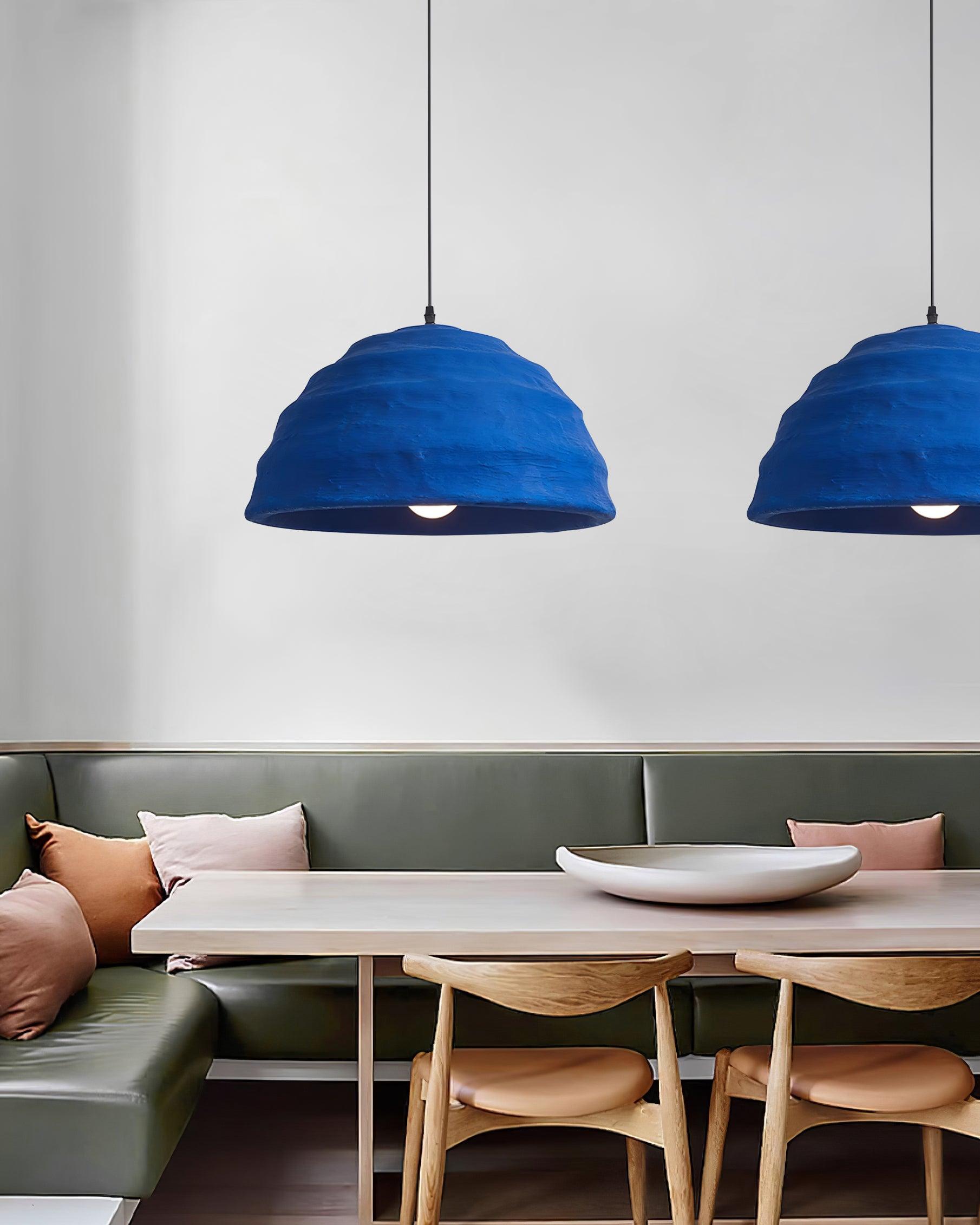 Pendant Lamp Dome Shade Blue Industrial - Letslighting