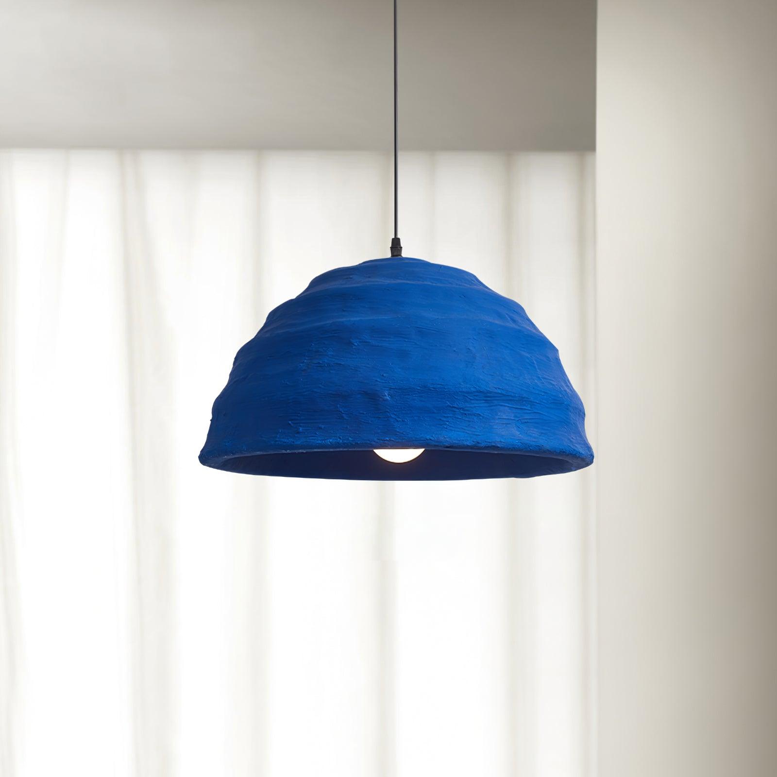 Pendant Lamp Dome Shade Blue Industrial - Letslighting