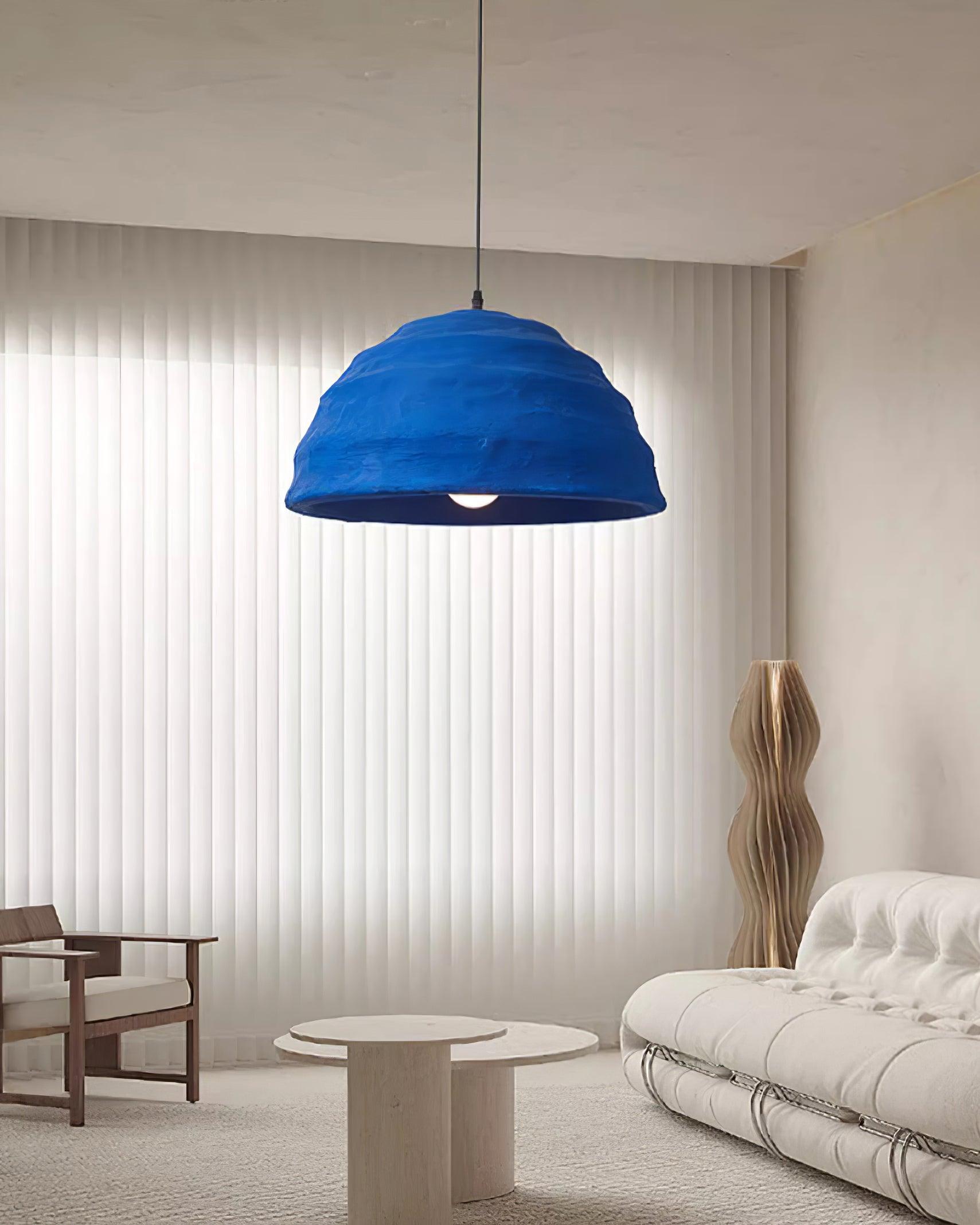 Pendant Lamp Dome Shade Blue Industrial - Letslighting