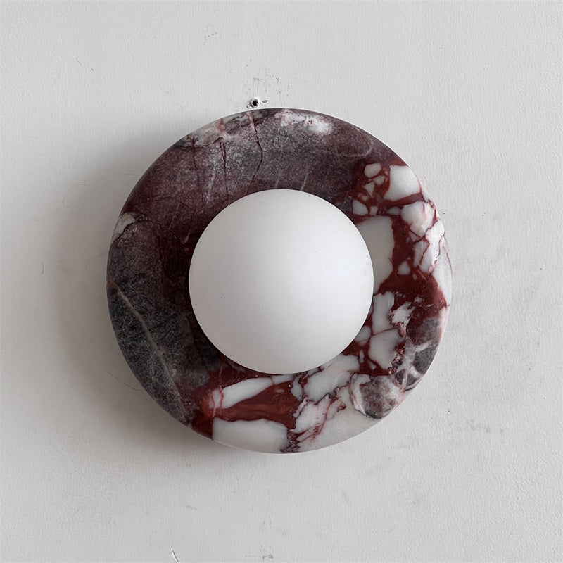 Vomire Premium Nordic Art Red Marble Sconce Wall Lamp - Lamp Copper