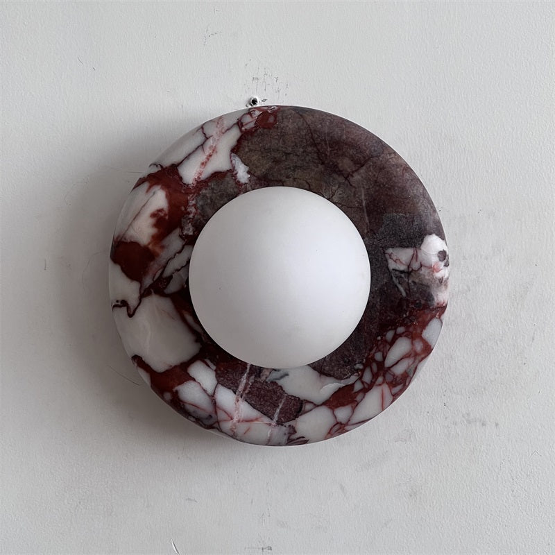 Vomire Premium Nordic Art Red Marble Sconce Wall Lamp - Lamp Copper