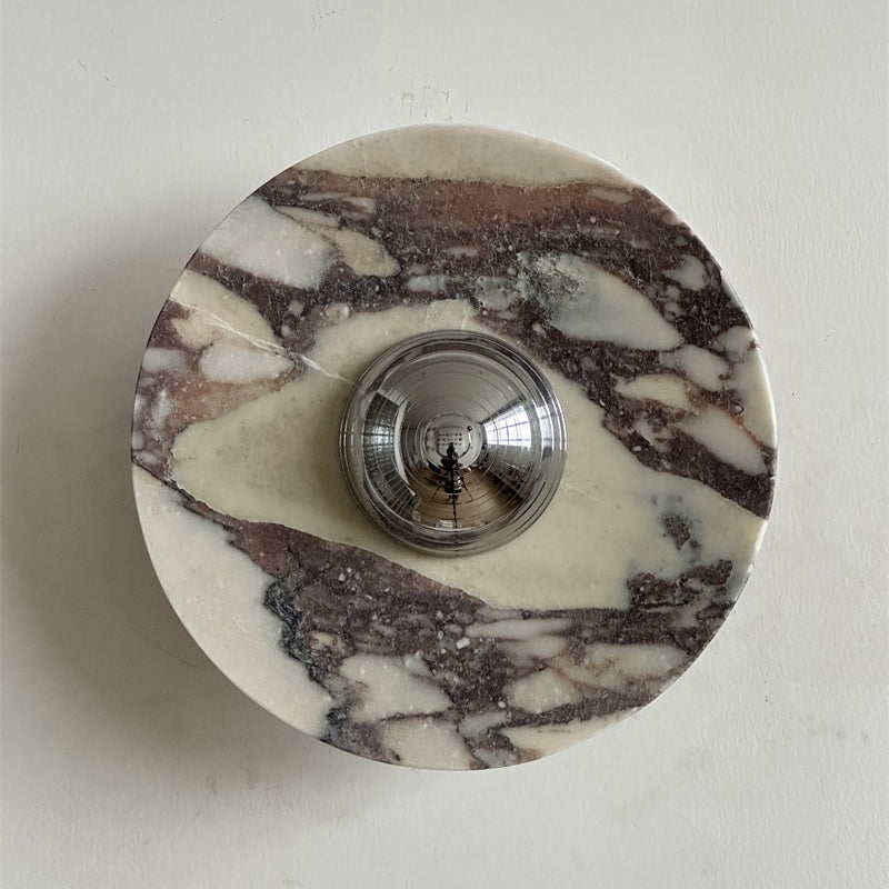 Alter Modern Minimalist Round Marble Metal Sconce Wall Lamp - Lamp Copper