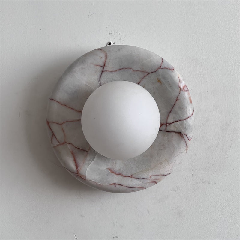 Vomire Premium Nordic Art Red Marble Sconce Wall Lamp - Lamp Copper