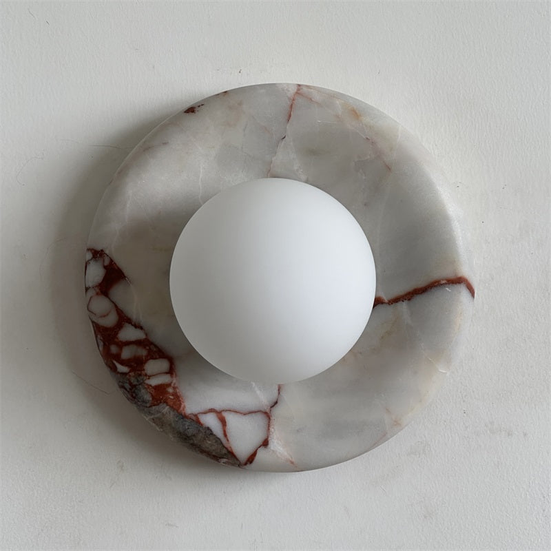 Vomire Premium Nordic Art Red Marble Sconce Wall Lamp - Lamp Copper