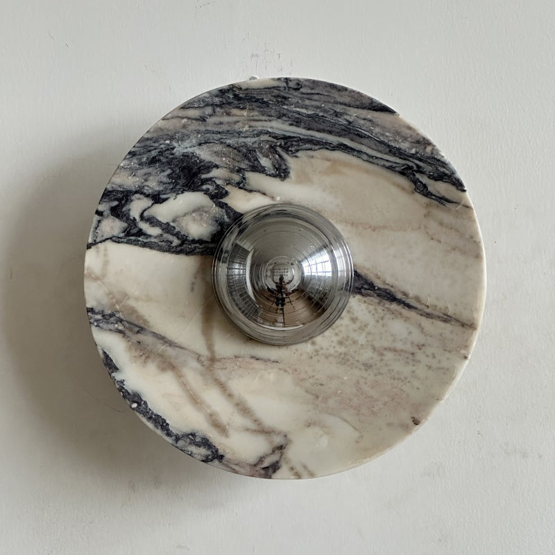 Alter Modern Minimalist Round Marble Metal Sconce Wall Lamp - Lamp Copper