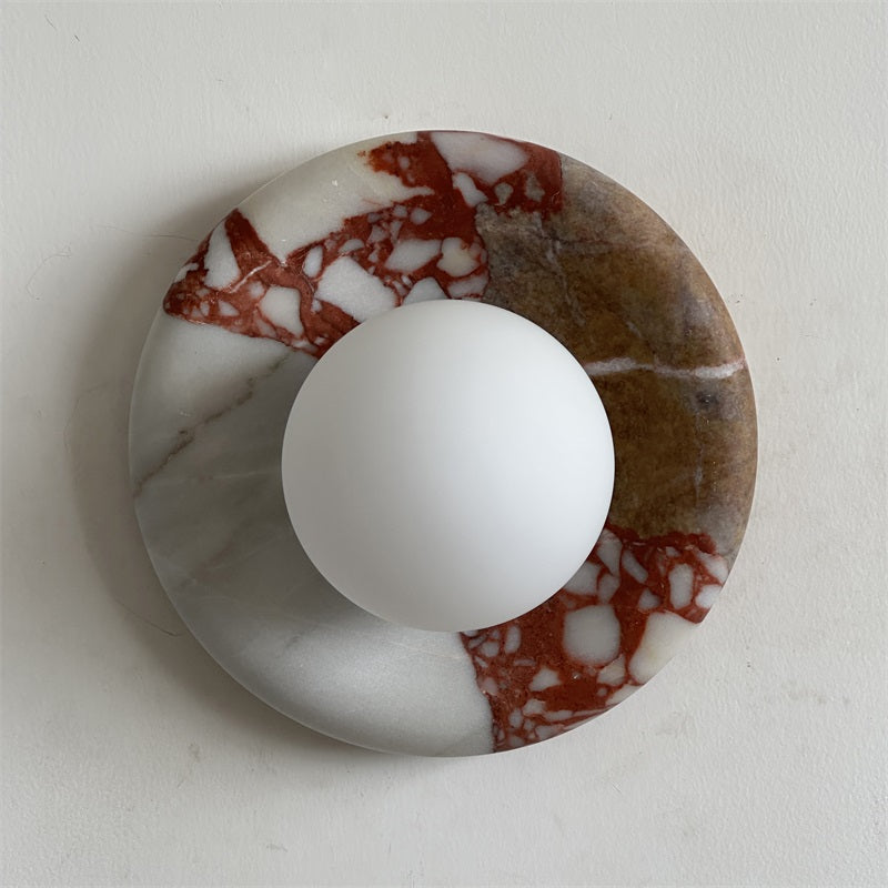 Vomire Premium Nordic Art Red Marble Sconce Wall Lamp - Lamp Copper