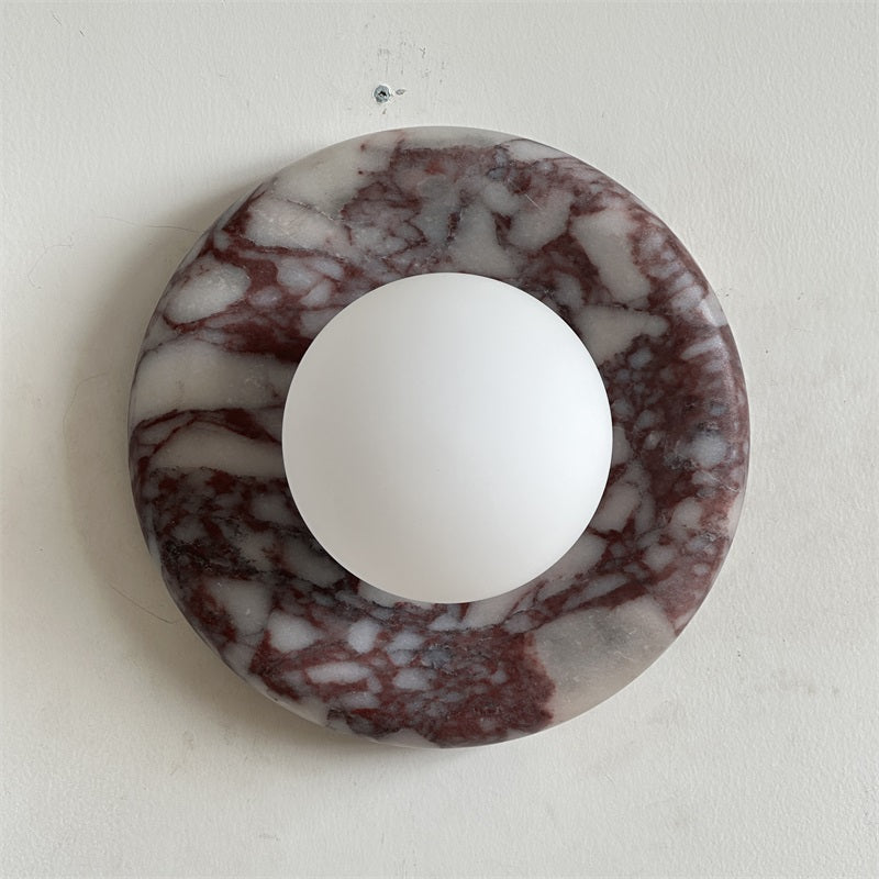 Evenir Modern Minimalist Bvlgari Purple Marble Sconce Wall Lamp - Lamp Copper
