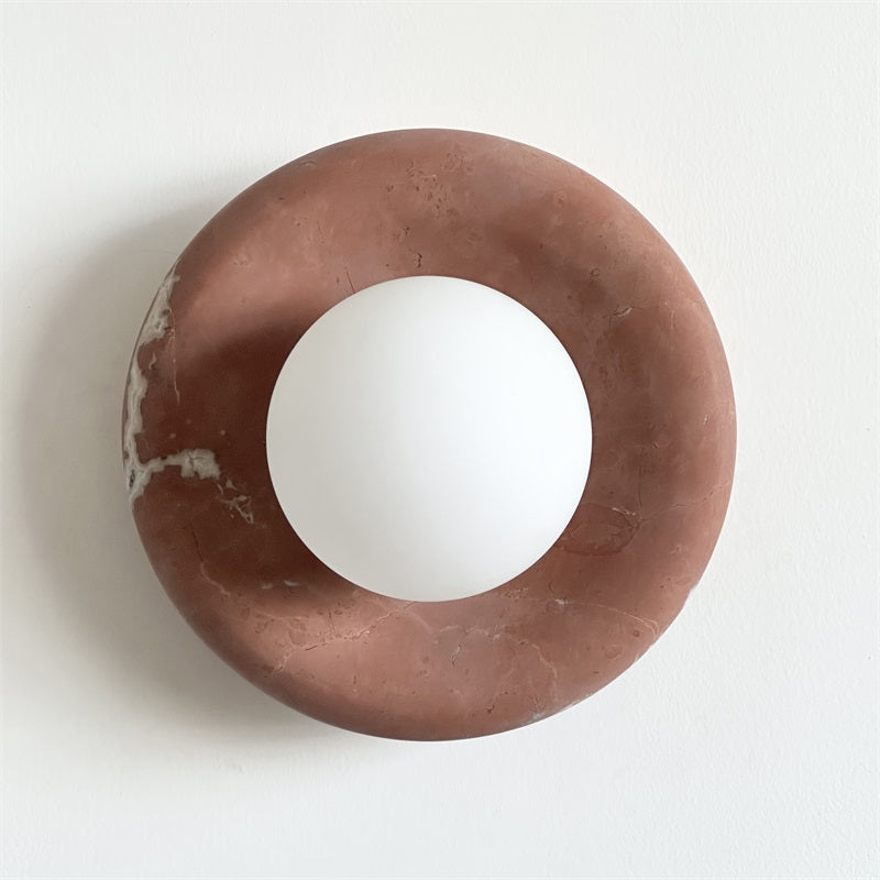 Vomire Premium Nordic Art Red Marble Sconce Wall Lamp - Lamp Copper