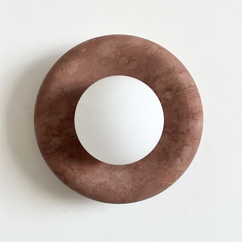 Vomire Premium Nordic Art Red Marble Sconce Wall Lamp - Lamp Copper