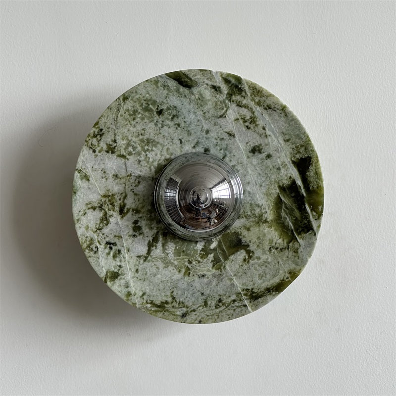 Evvarel Modern Minimalist Green Marble Metal Sconce Wall Lamp - Lamp Copper
