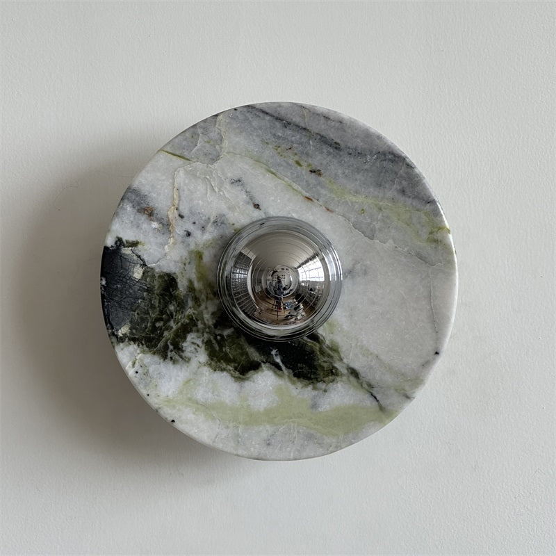 Evvarel Modern Minimalist Green Marble Metal Sconce Wall Lamp - Lamp Copper