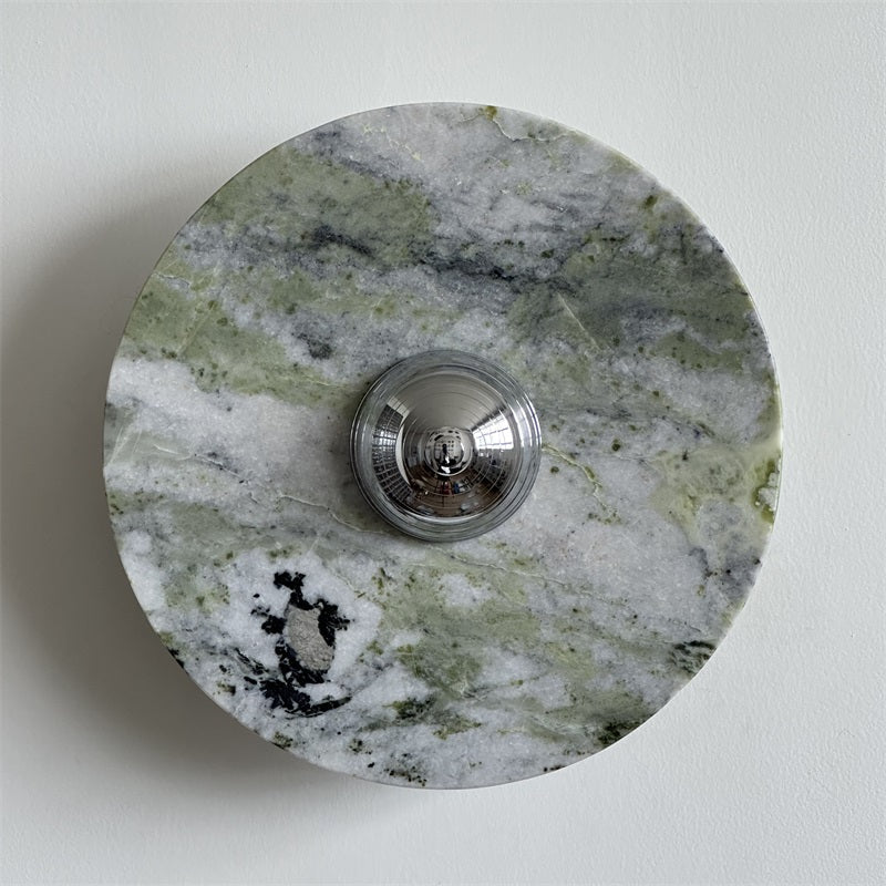 Evvarel Modern Minimalist Green Marble Metal Sconce Wall Lamp - Lamp Copper