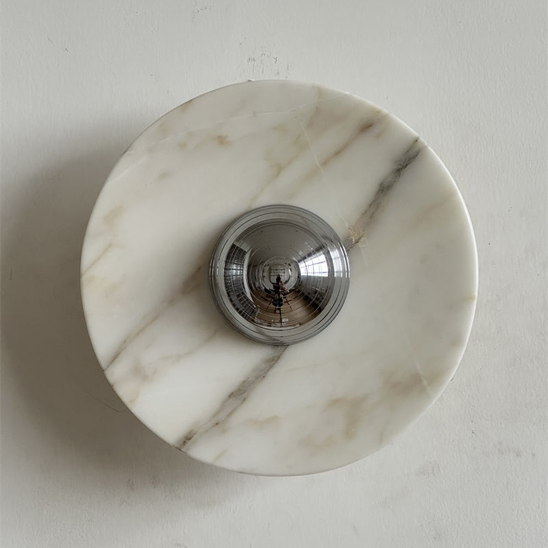 Alter Modern Minimalist Round Marble Metal Sconce Wall Lamp - Lamp Copper