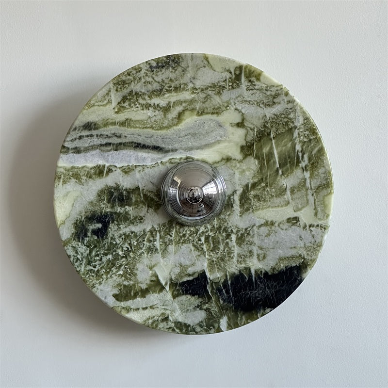 Evvarel Modern Minimalist Green Marble Metal Sconce Wall Lamp - Lamp Copper