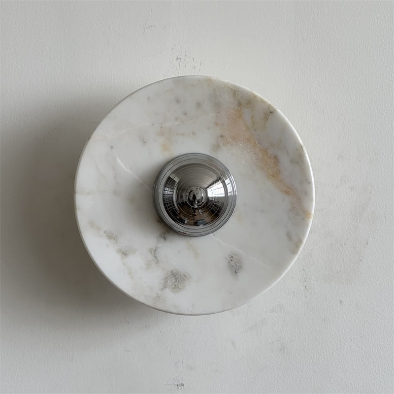Alba Modern Minimalist Chrome Marble Metal Wall Lamp - Lamp Copper