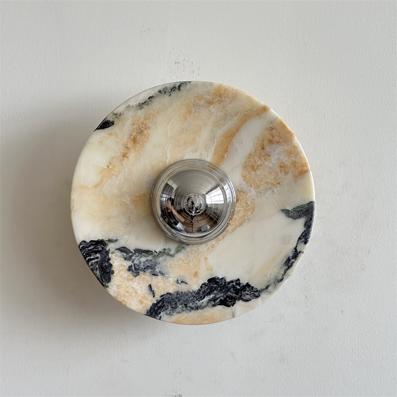 Alba Modern Minimalist Chrome Marble Metal Wall Lamp - Lamp Copper