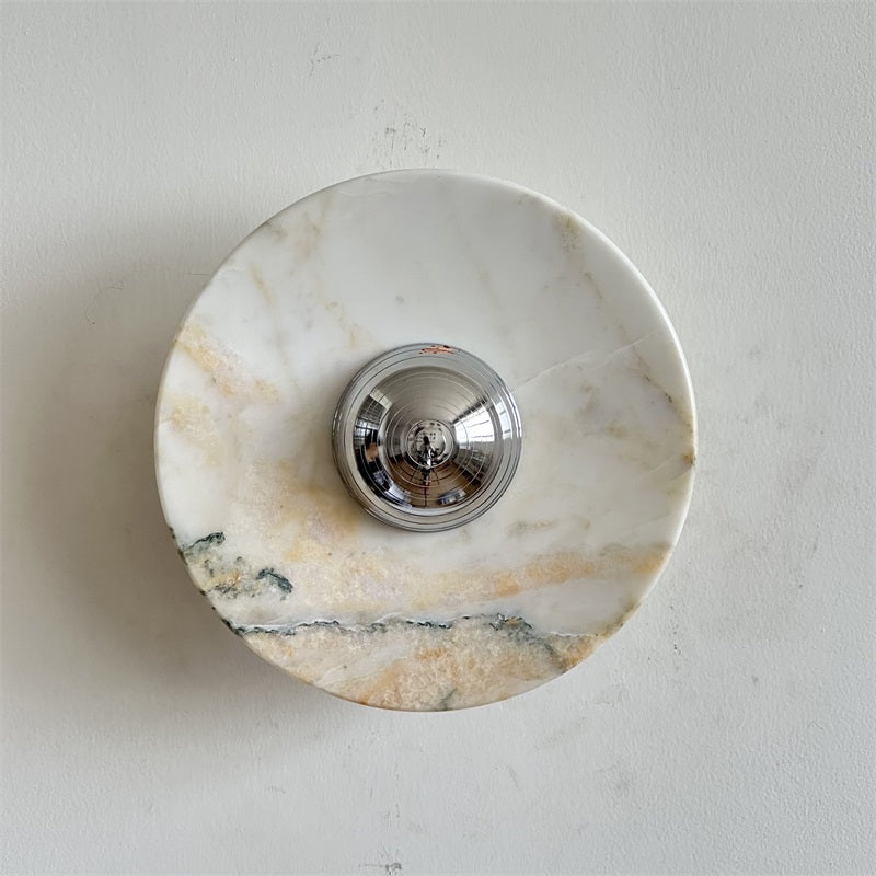 Alba Modern Minimalist Chrome Marble Metal Wall Lamp - Lamp Copper