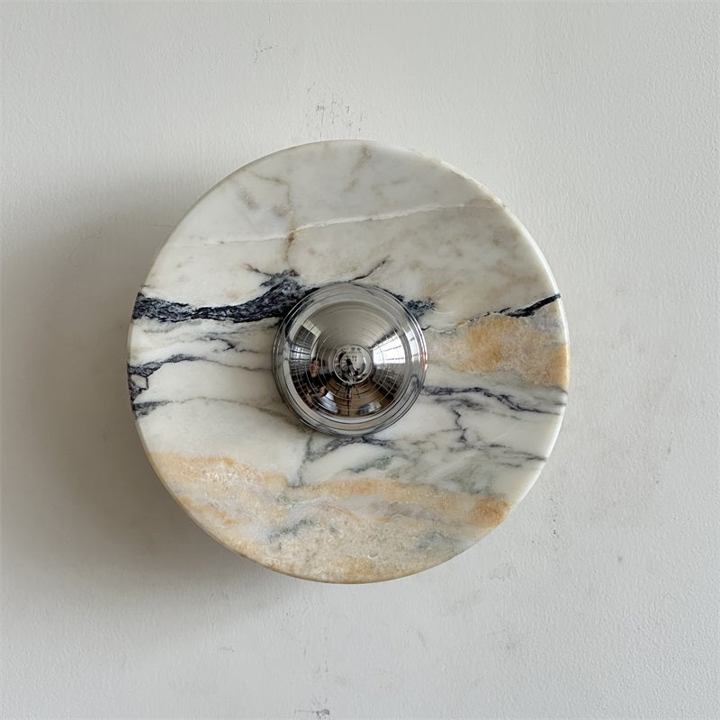 Alba Modern Minimalist Chrome Marble Metal Wall Lamp - Lamp Copper