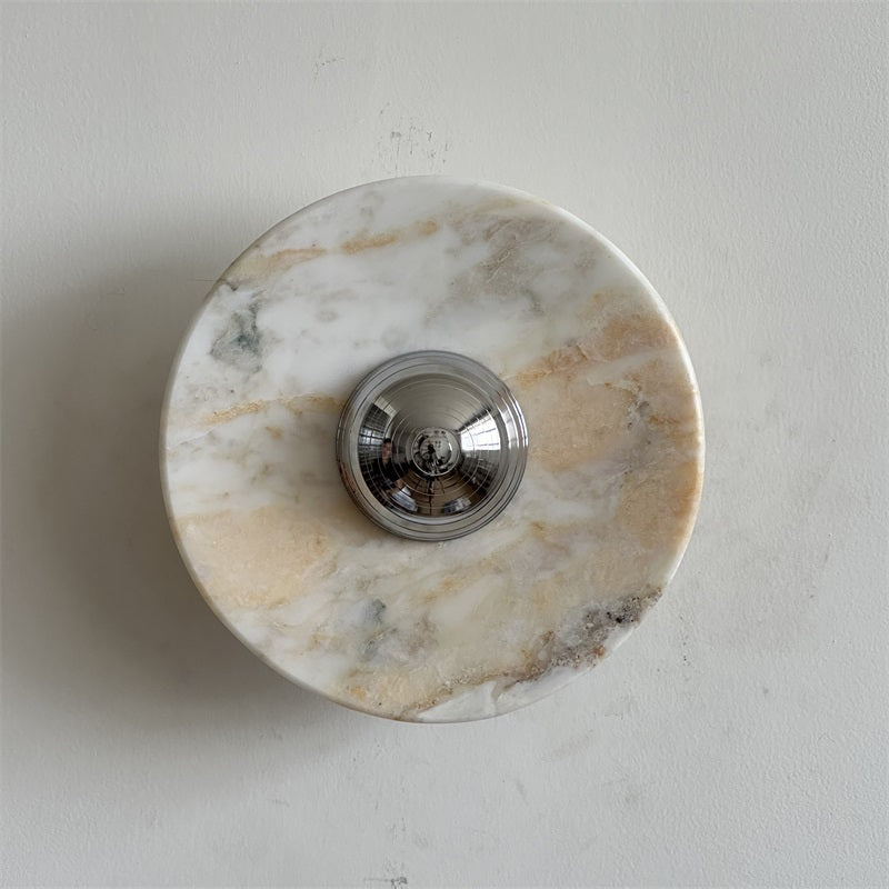 Alba Modern Minimalist Chrome Marble Metal Wall Lamp - Lamp Copper