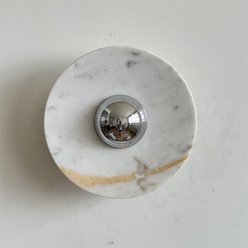 Alba Modern Minimalist Chrome Marble Metal Wall Lamp - Lamp Copper