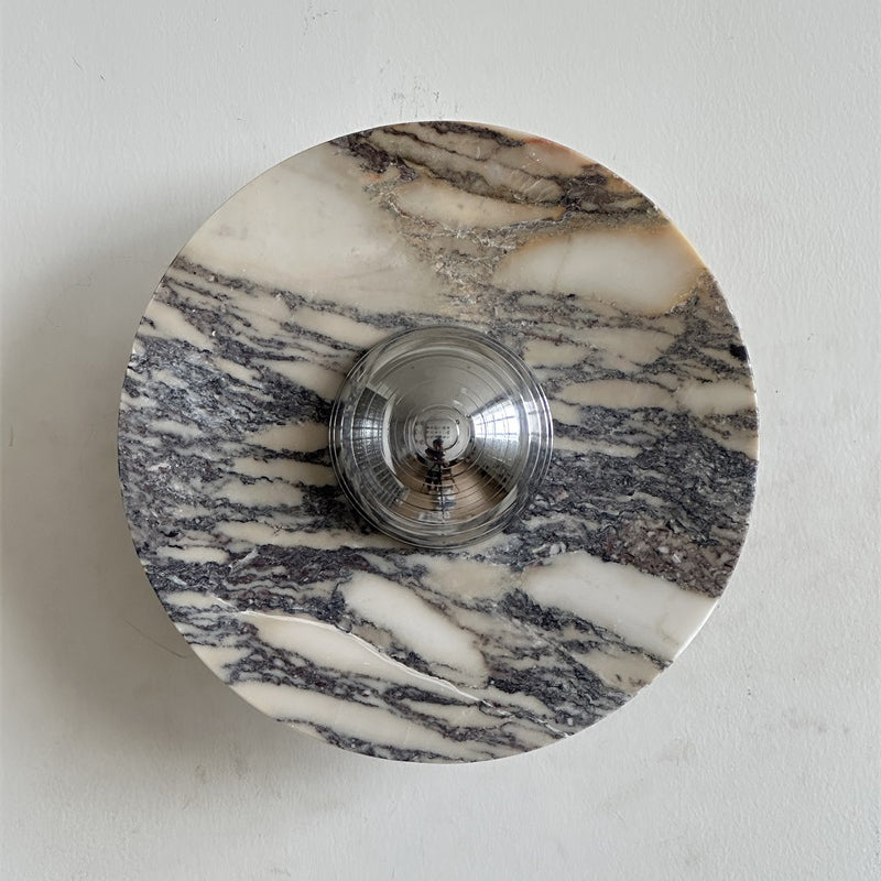 Alter Modern Minimalist Round Marble Metal Sconce Wall Lamp - Lamp Copper