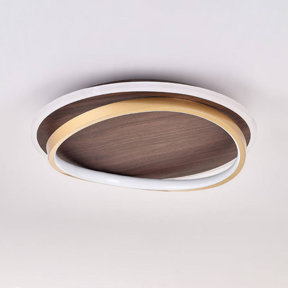 Arisha Moderno Redondo Atenuable Plafón Gold Metal Acrílico Dormitorio