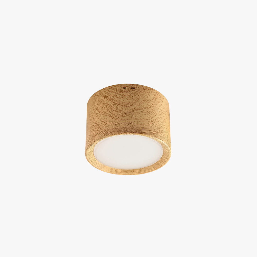 Muto Moderno Redondo Plafón Madera/Negro Metal/Acrílico Salón