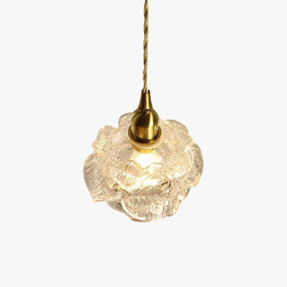 Valentina Romántica Retro Flor Lámpara Colgante Claro Vidrio Dormitorio/Salón