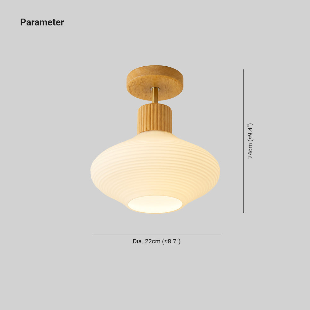 Arisha Minimalista Plafón Madera/Nuez Madera/Vidrio Pasillo