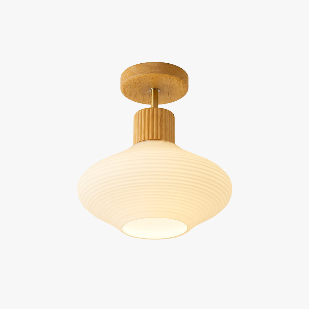 Arisha Minimalista Plafón Madera/Nuez Madera/Vidrio Pasillo