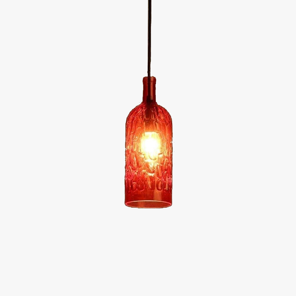 Valentina Vintage Botella De Vino Lámpara Colgante Metal/Vidrio Salón/Dormitorio