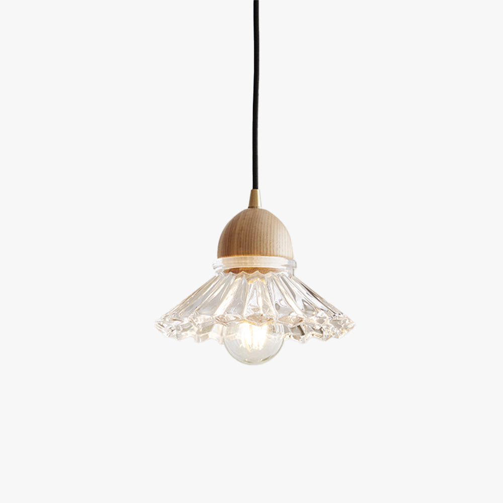 Valentina Retro Madera Lámpara colgante Vidrio Dormitorio/Salón/Comedor
