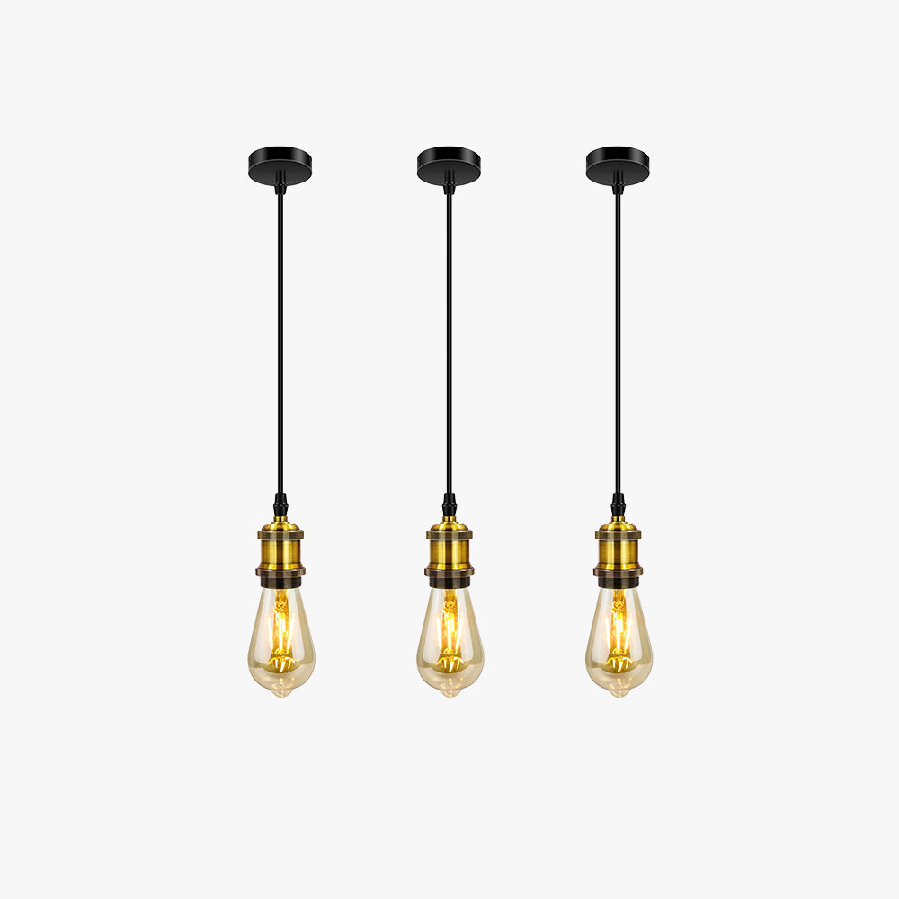 Silva Retro Lámpara colgante Negro/Oro Metal Vidrio Dormitorio