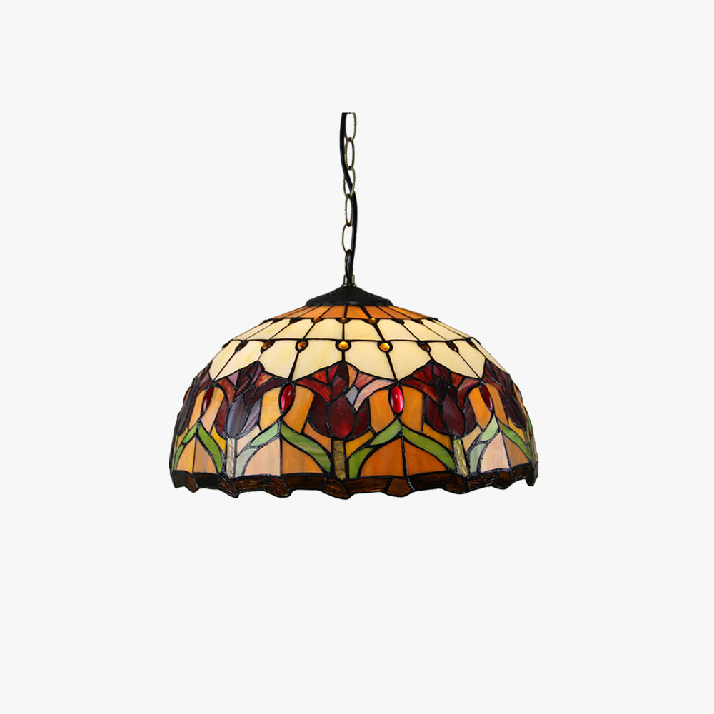 Tiffany Retro Redondo Multicolor Lámpara colgante Vidrio Salón/Bar