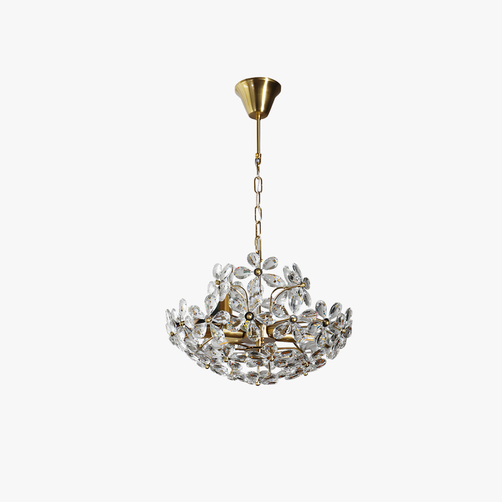 Ray Retro Oro Flor Cristal Lámpara colgante Salón