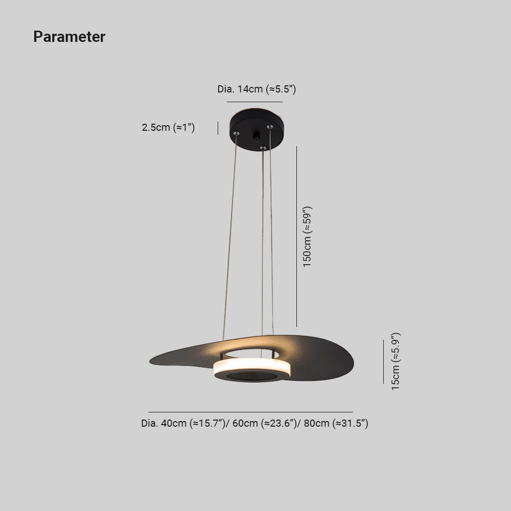 Arisha Moderno LED Lámpara colgante Negro Blanco Acrílico Salón
