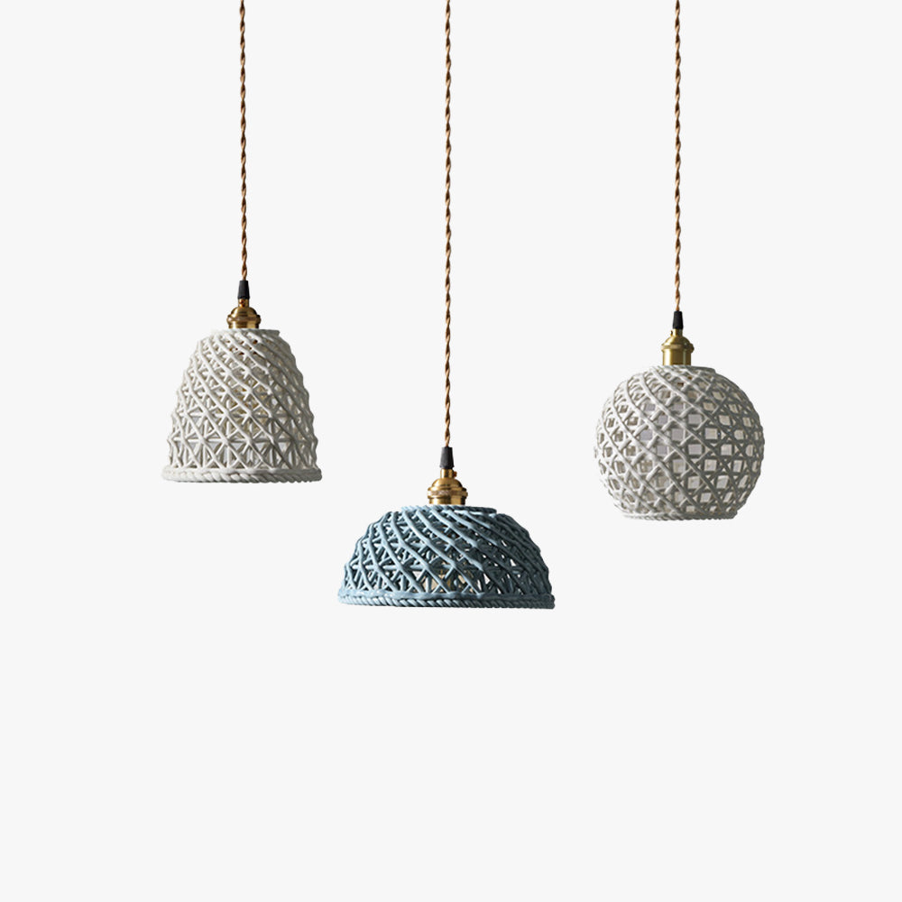 Valentina Moderno LED Lámpara Colgante Metal Blanco Azul Dormitorio/Cocina