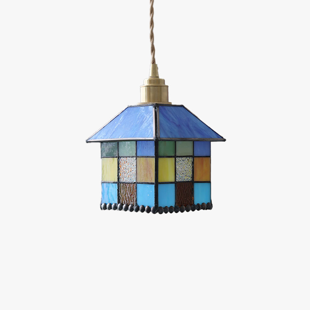 Tiffany Moderno LED Lámpara Colgante Azul Claro Metal/Vidrio Cocina