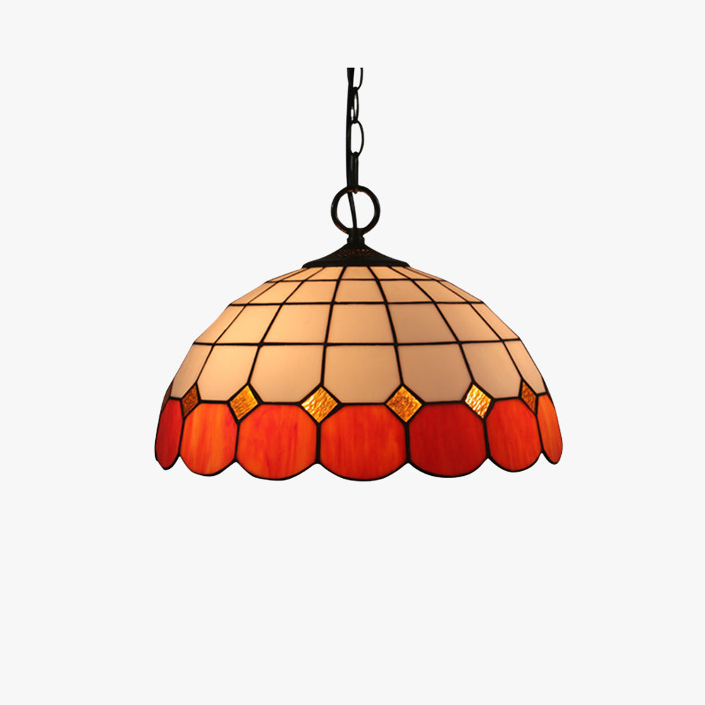 Tiffany Lujo Vintage Lámpara Colgante Piedra Preciosa Vidrio Salón