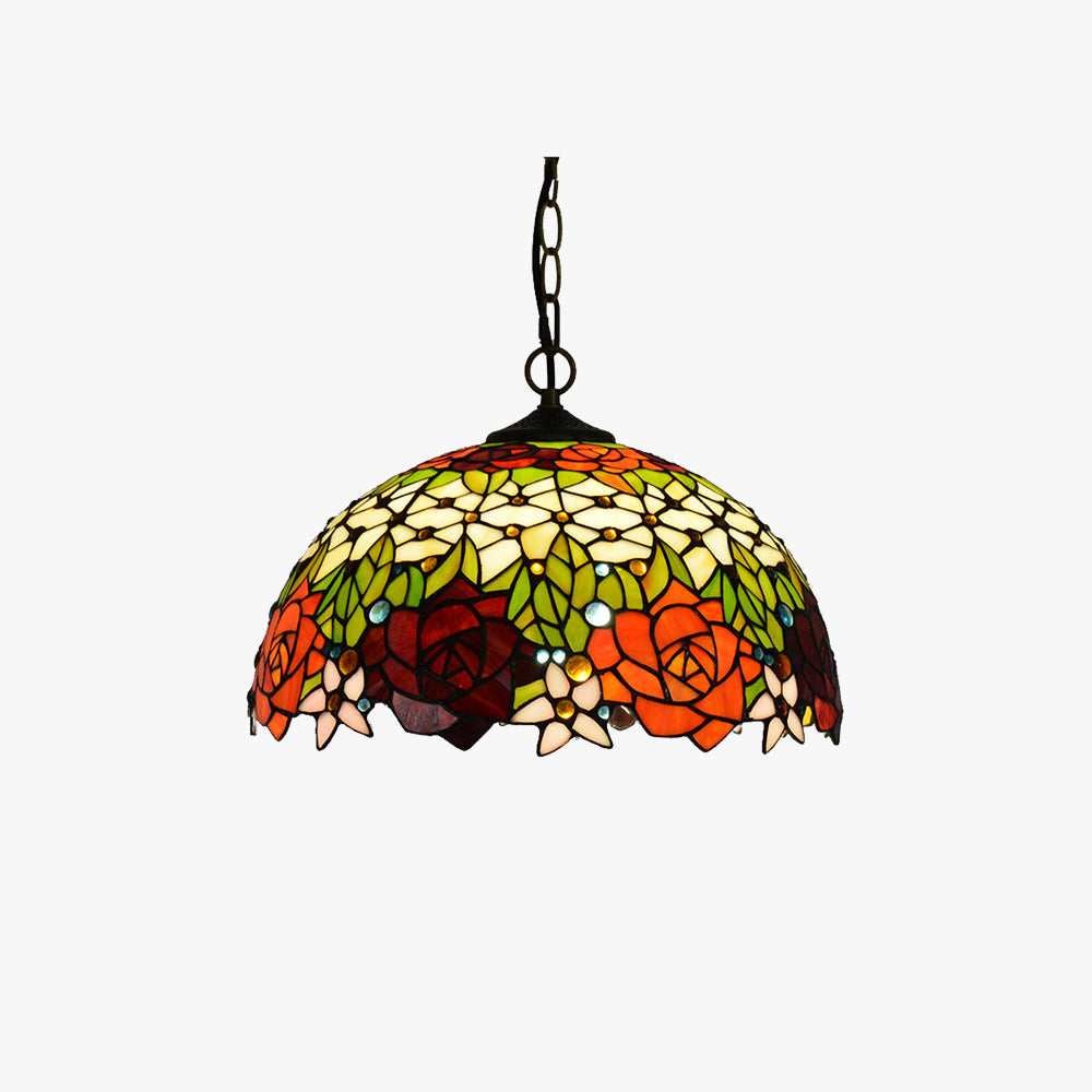 Tiffany Vintage Lujo Lámpara Colgante Vidrio Salón