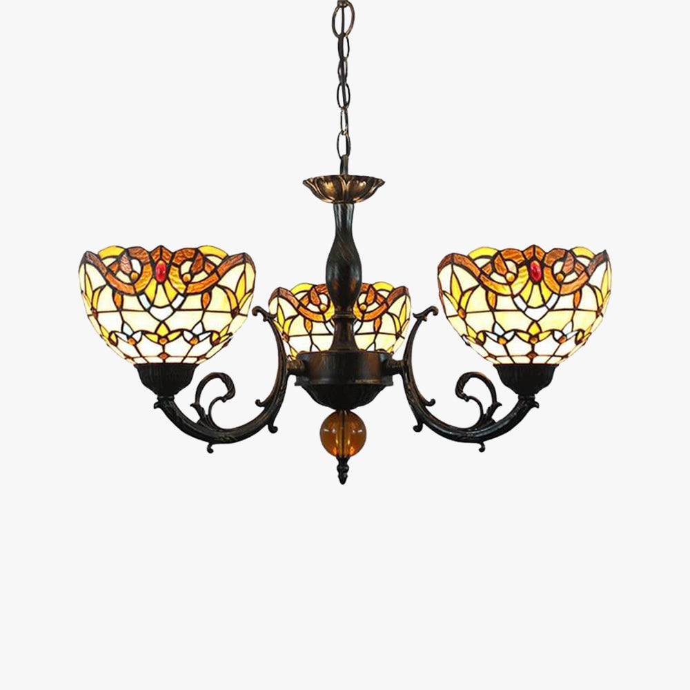 Tiffany Vintage LED Lámparas De Araña Vidrio Salón