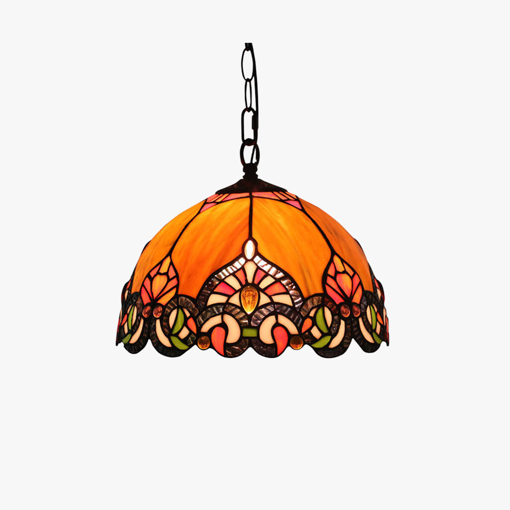 Tiffany Vintage Cúpula Lámpara Colgante Manchado Vidrio Salón