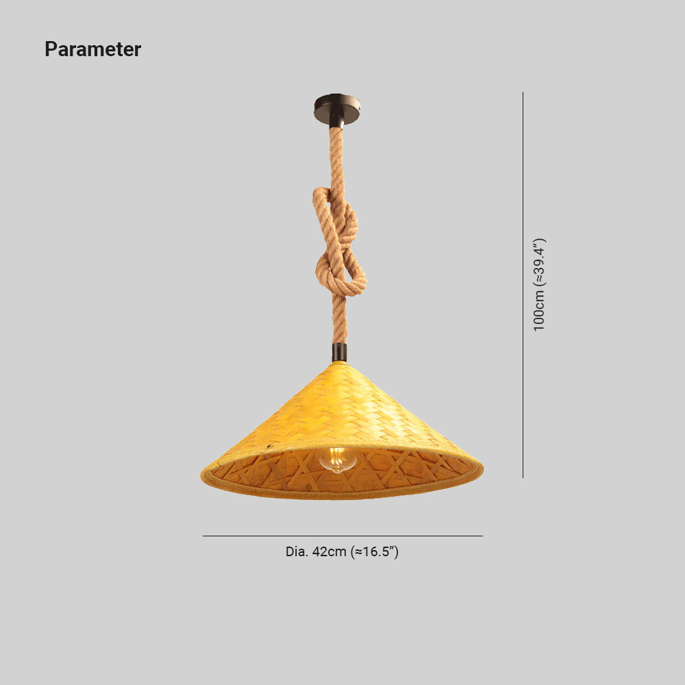 Ritta Moderno Sombrero LED Lámpara Colgante Ratán Salón/Bar