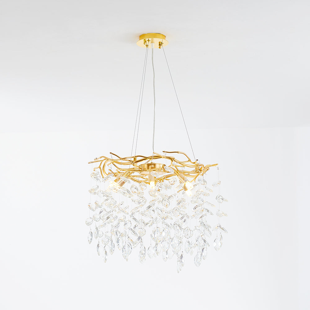 Kristy Moderna Irregular Metal/Cristal Lámpara Colgante Dorada