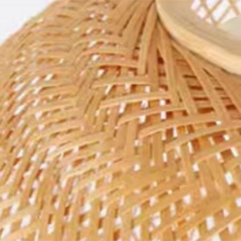 Ritta Diseño Minimalista Tambor Ratán Lámpara Colgante Marrón