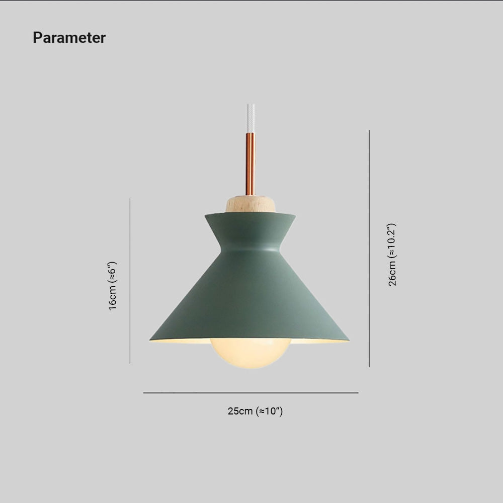 Valentina Moderna Minimalista Cónico Metal Lámpara Colgante Gris/Verde/Amarillo