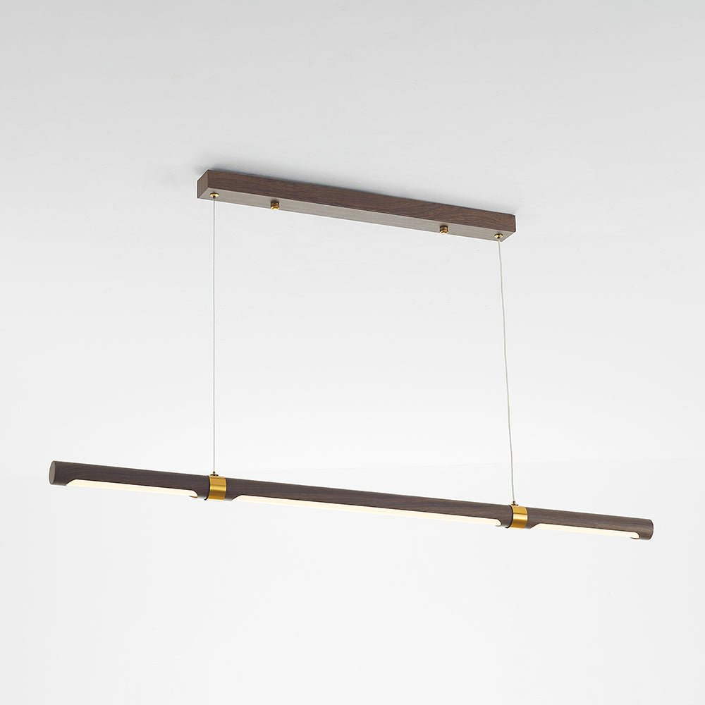 Arisha Moderna Minimalista Lineal Metal/Madera Lámpara Colgante Marrón